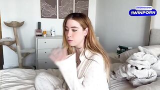 A girl almost gets caught while having sex with her boyfriend