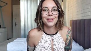 A girl is spreading her legs, teaching how to masturbate