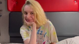 A girl got wet between her legs, thinking about a cock in a risky spot