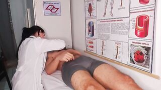 The doctor checked the patient's mouth more thoroughly in this hot scene