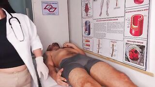 The doctor checked the patient's mouth more thoroughly in this hot scene