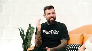 Two girls divide a strong cock during an interview with Adam22