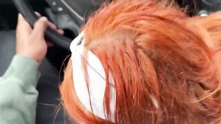 A ginger guy had a messy facial after a passionate session with his goth girlfriend
