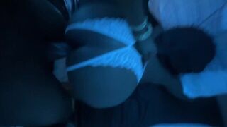 He grabbed her by the hips and went at it doggy style with intensity