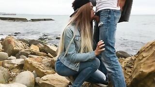 Skinny teen Veronika Charm gets her pussy railed on beach