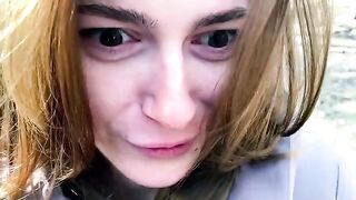 A pathetic girl who gets fucked in the forest, loud moaning