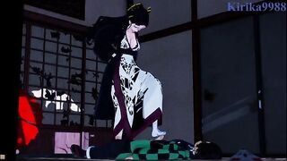 Tanjiro Kamado fucked Daki in a hot Japanese setting