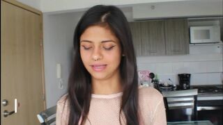 I made a parade with underwear and my stepsister fucked me hard in the kitchen