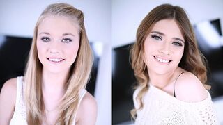 Kinky blowjob action with cute teen babes in POV style